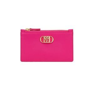 MCM Mode Travia Card Case Fuchsia Purple Zip Card Case Mini Wallet NWT